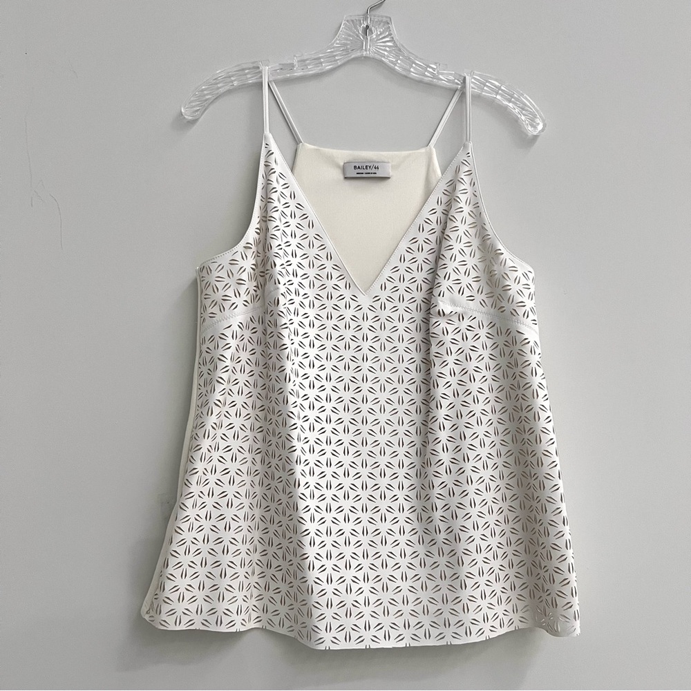 BAILEY 44 laser cut faux leather top